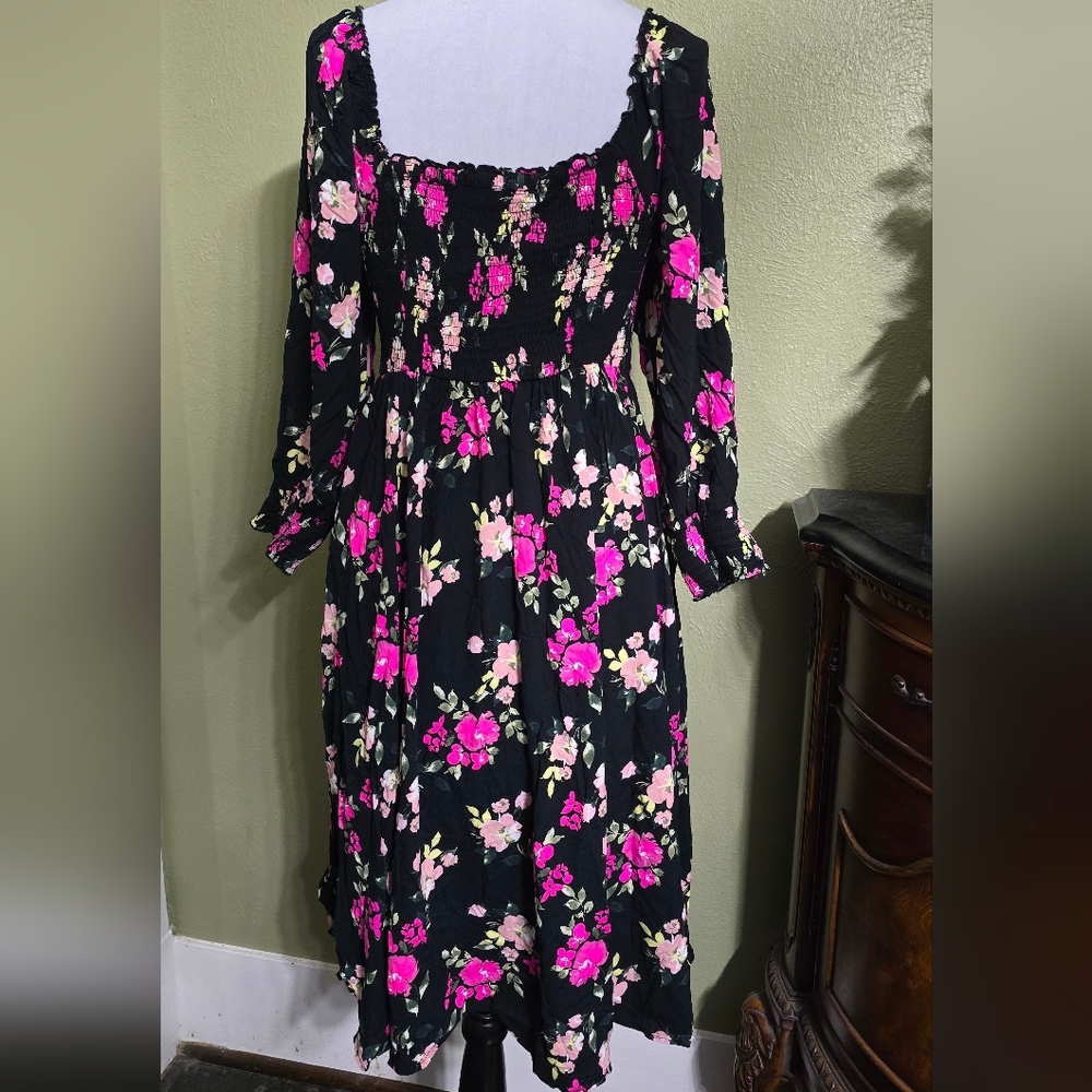 Torrid Floral Challis Smocked Dress - Picture 6 of 8